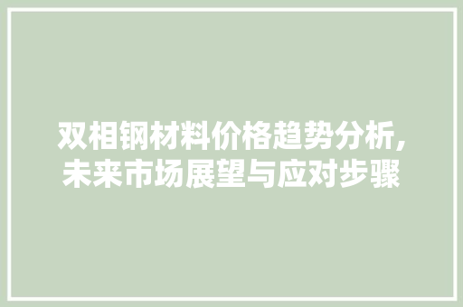 双相钢材料价格趋势分析,未来市场展望与应对步骤