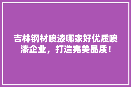 吉林钢材喷漆哪家好优质喷漆企业，打造完美品质！