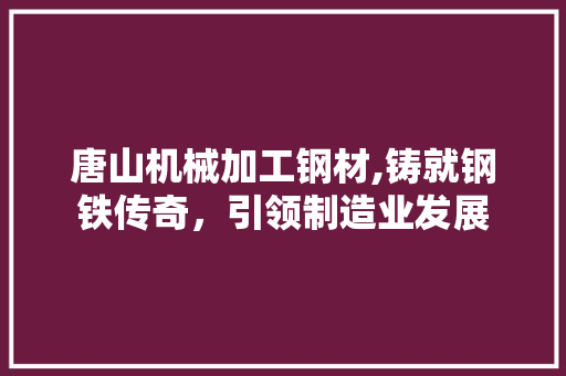 唐山机械加工钢材,铸就钢铁传奇，引领制造业发展