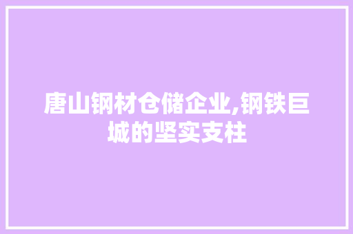 唐山钢材仓储企业,钢铁巨城的坚实支柱