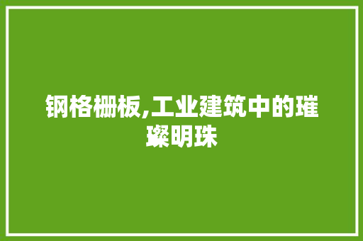 钢格栅板,工业建筑中的璀璨明珠