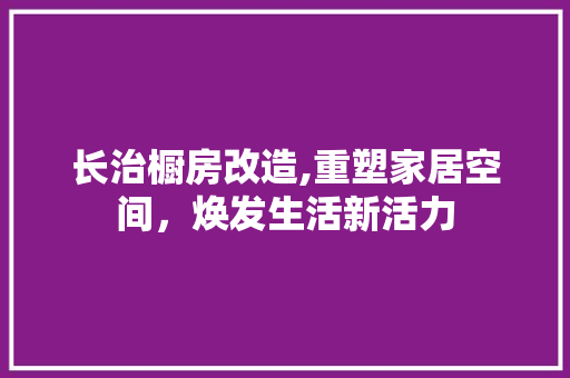 长治橱房改造,重塑家居空间，焕发生活新活力