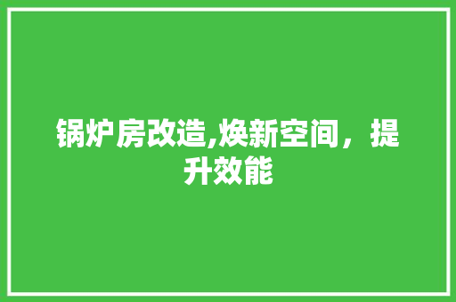锅炉房改造,焕新空间，提升效能