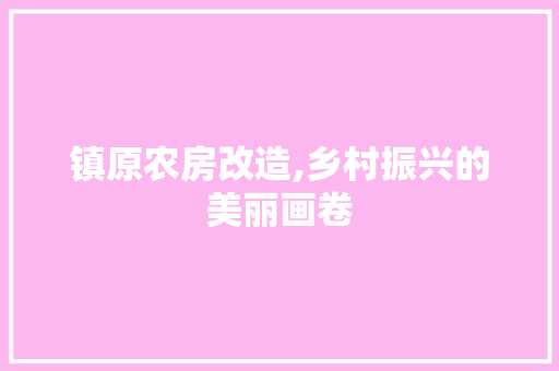 镇原农房改造,乡村振兴的美丽画卷