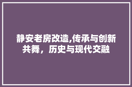 静安老房改造,传承与创新共舞，历史与现代交融