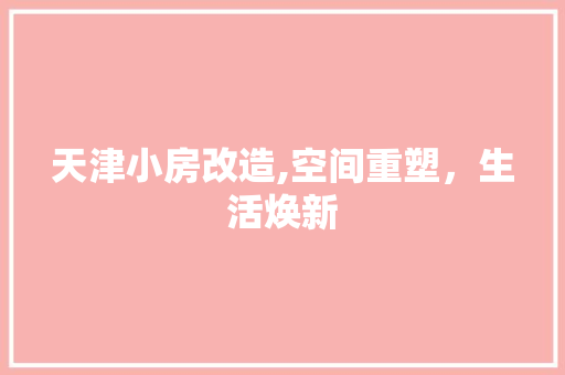 天津小房改造,空间重塑，生活焕新