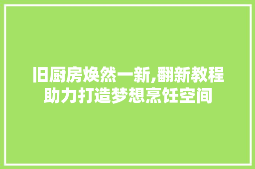 旧厨房焕然一新,翻新教程助力打造梦想烹饪空间
