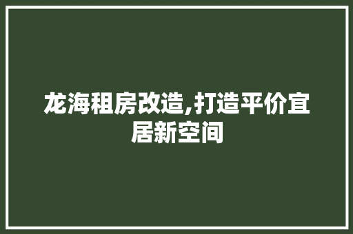 龙海租房改造,打造平价宜居新空间
