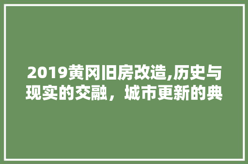 2019黄冈旧房改造,历史与现实的交融，城市更新的典范