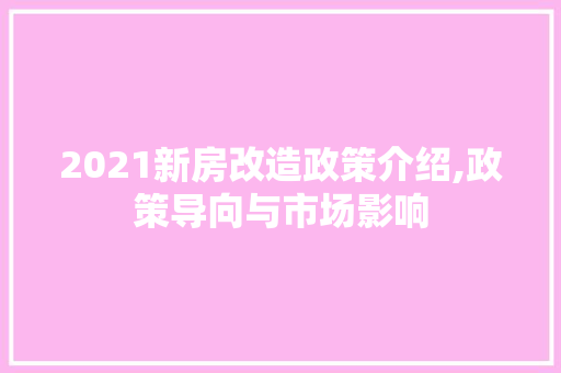 2021新房改造政策介绍,政策导向与市场影响