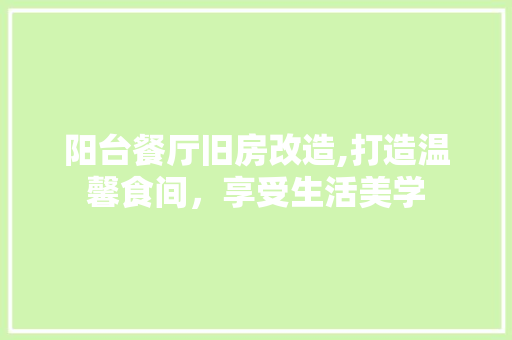 阳台餐厅旧房改造,打造温馨食间，享受生活美学