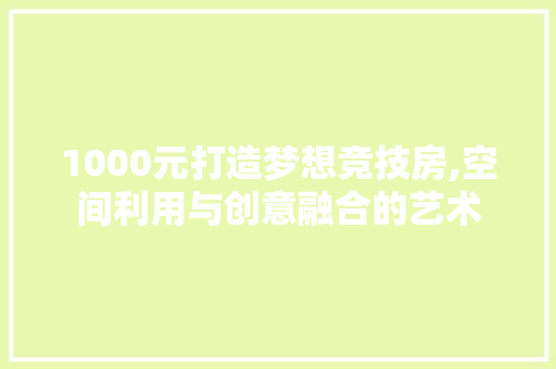1000元打造梦想竞技房,空间利用与创意融合的艺术