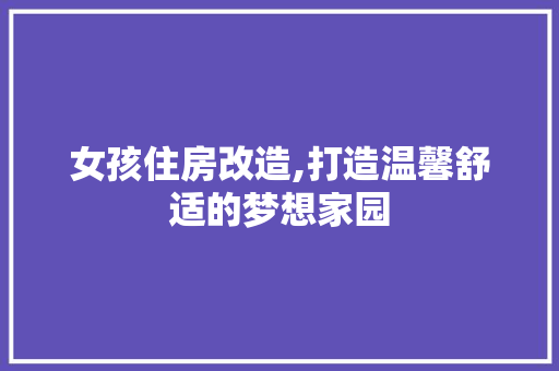 女孩住房改造,打造温馨舒适的梦想家园