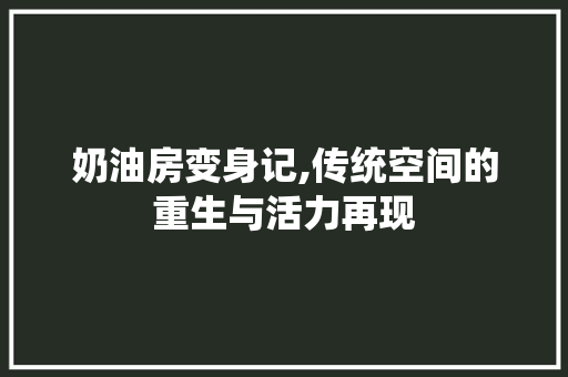 奶油房变身记,传统空间的重生与活力再现