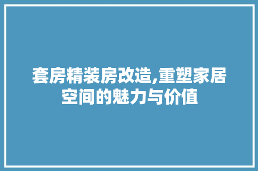 套房精装房改造,重塑家居空间的魅力与价值