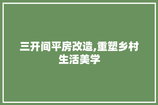 三开间平房改造,重塑乡村生活美学
