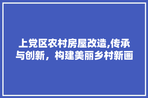 上党区农村房屋改造,传承与创新，构建美丽乡村新画卷