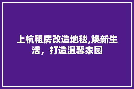 上杭租房改造地毯,焕新生活，打造温馨家园
