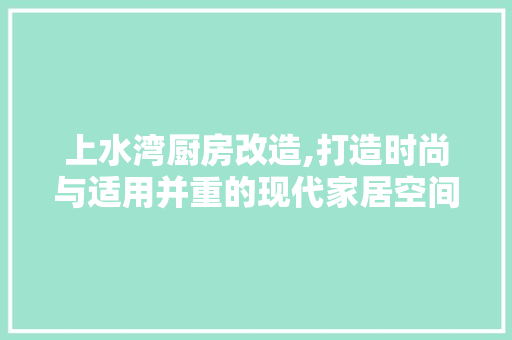 上水湾厨房改造,打造时尚与适用并重的现代家居空间