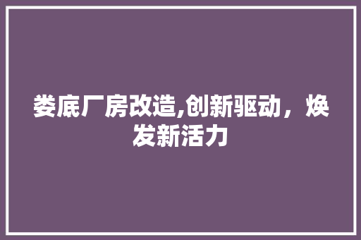娄底厂房改造,创新驱动，焕发新活力