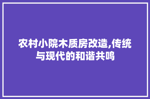 农村小院木质房改造,传统与现代的和谐共鸣