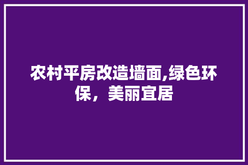 农村平房改造墙面,绿色环保，美丽宜居