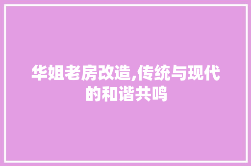 华姐老房改造,传统与现代的和谐共鸣