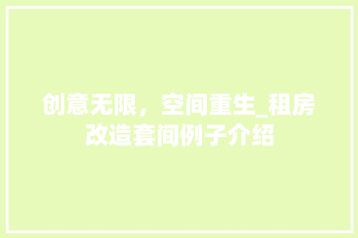 创意无限，空间重生_租房改造套间例子介绍