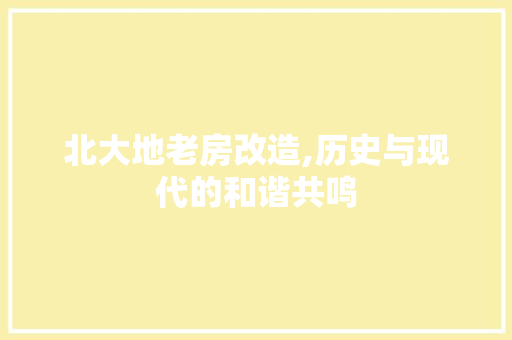 北大地老房改造,历史与现代的和谐共鸣