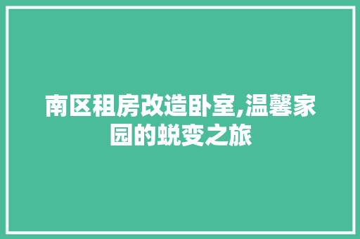 南区租房改造卧室,温馨家园的蜕变之旅