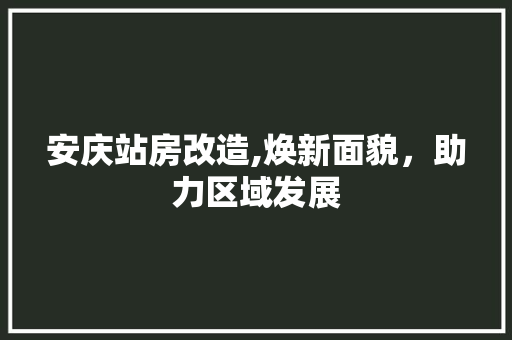 安庆站房改造,焕新面貌，助力区域发展