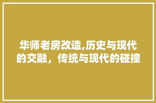 华师老房改造,历史与现代的交融，传统与现代的碰撞