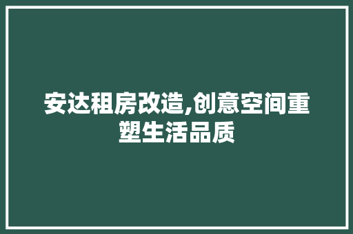 安达租房改造,创意空间重塑生活品质