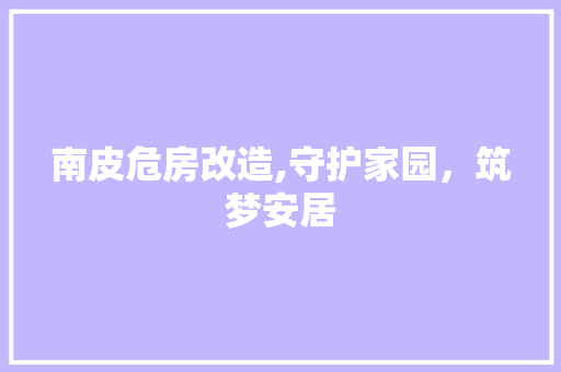 南皮危房改造,守护家园，筑梦安居