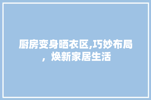 厨房变身晒衣区,巧妙布局，焕新家居生活