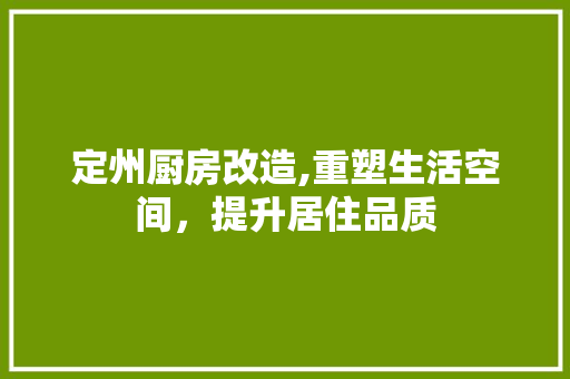 定州厨房改造,重塑生活空间，提升居住品质