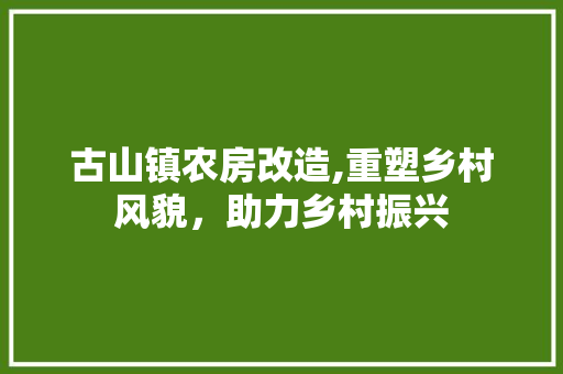 古山镇农房改造,重塑乡村风貌，助力乡村振兴