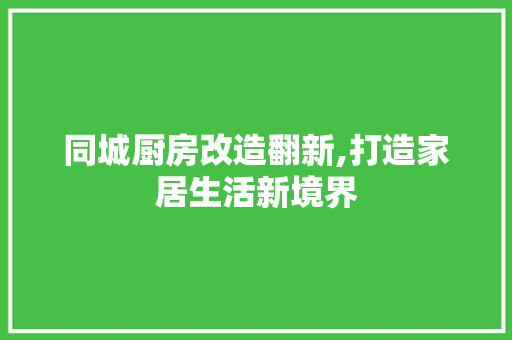 同城厨房改造翻新,打造家居生活新境界