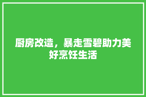 厨房改造，暴走雪碧助力美好烹饪生活