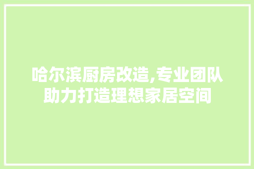 哈尔滨厨房改造,专业团队助力打造理想家居空间