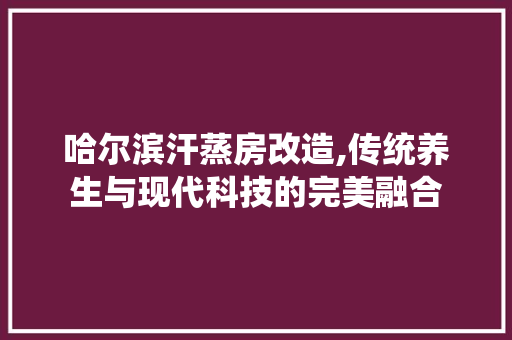 哈尔滨汗蒸房改造,传统养生与现代科技的完美融合