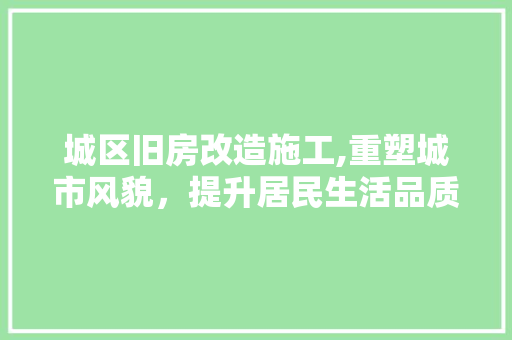 城区旧房改造施工,重塑城市风貌，提升居民生活品质