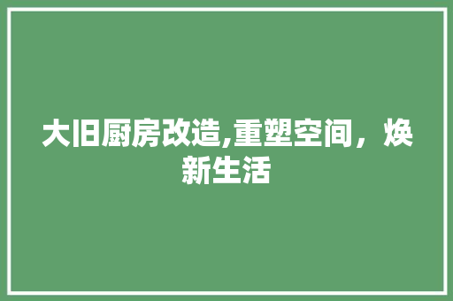 大旧厨房改造,重塑空间，焕新生活