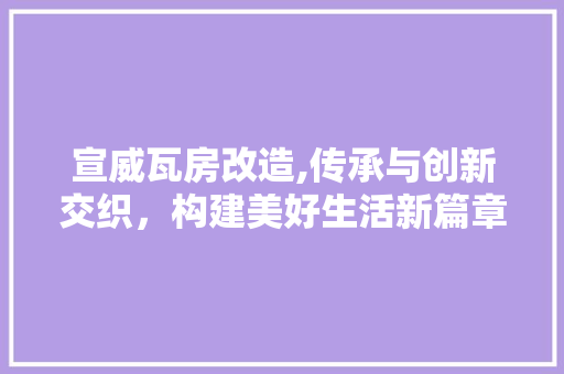 宣威瓦房改造,传承与创新交织，构建美好生活新篇章