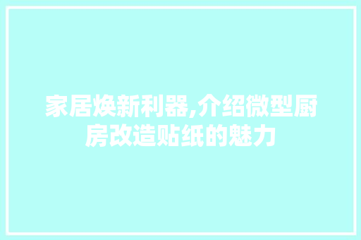 家居焕新利器,介绍微型厨房改造贴纸的魅力