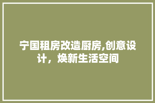 宁国租房改造厨房,创意设计，焕新生活空间