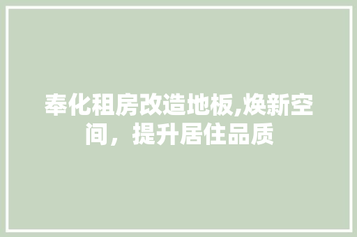 奉化租房改造地板,焕新空间，提升居住品质