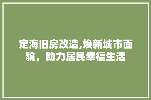 定海旧房改造,焕新城市面貌，助力居民幸福生活