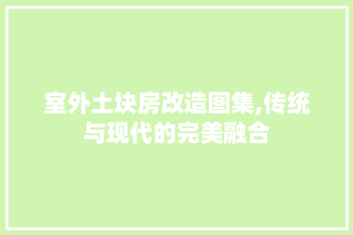 室外土块房改造图集,传统与现代的完美融合