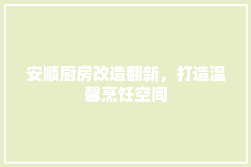 安顺厨房改造翻新，打造温馨烹饪空间